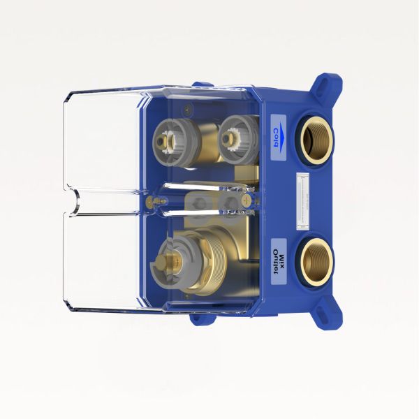 HYDREN Thermostatic 2 outlet Valve With Flow Control (Chrome)